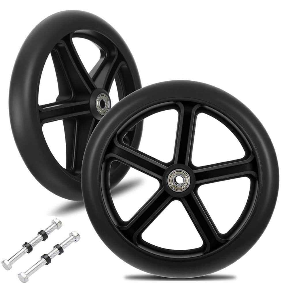 1 Pair 2 Pcs 6 Inch Anti-Slip Front Caster Wheels for Wheelchair Rollator Walker