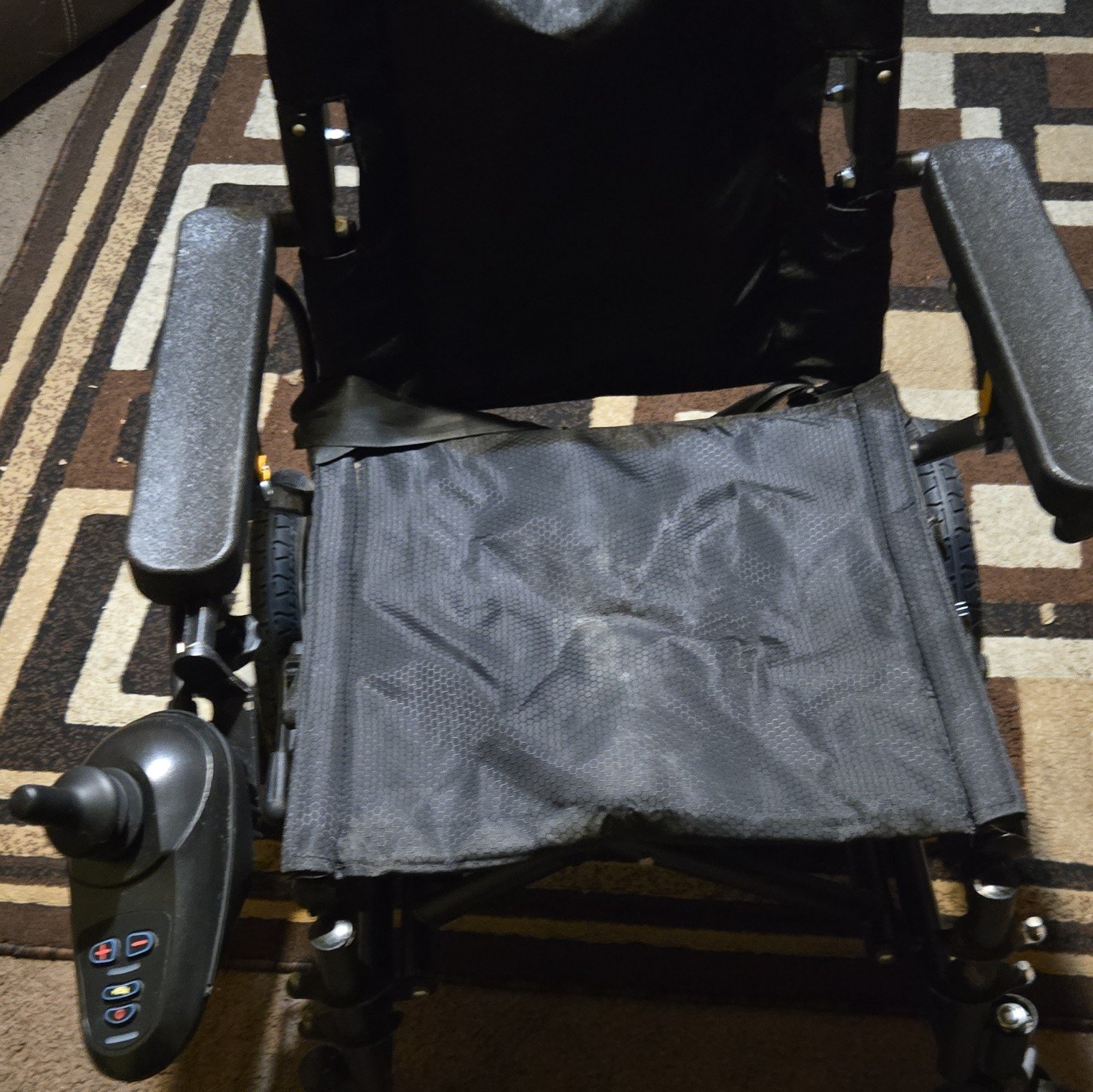 Black Electric Power Wheelchair 4-Wheel w/ Joystick Control & Armrests