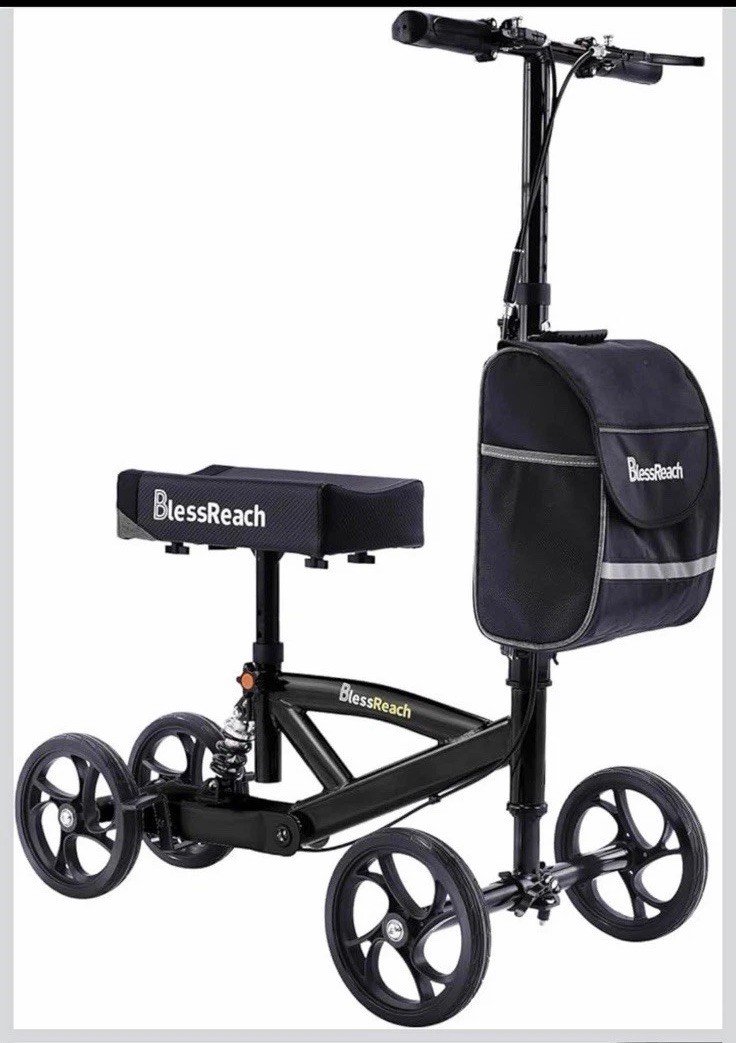 Blessreach Knee Scooter Steerable Walker W/ Brakes Adjustable Wb2208