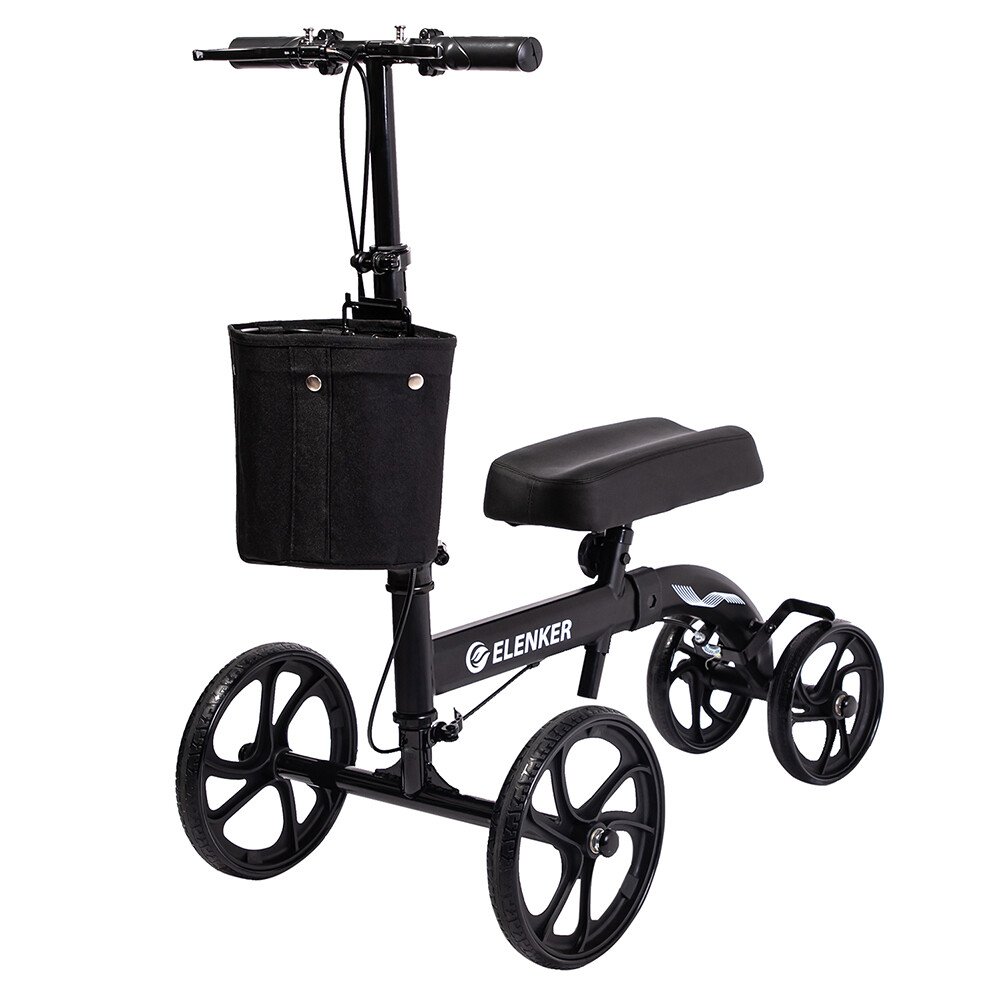 Deluxe ELENKER Medical Scooter Steerable Knee Walker Walking Knee Scooter Aid US