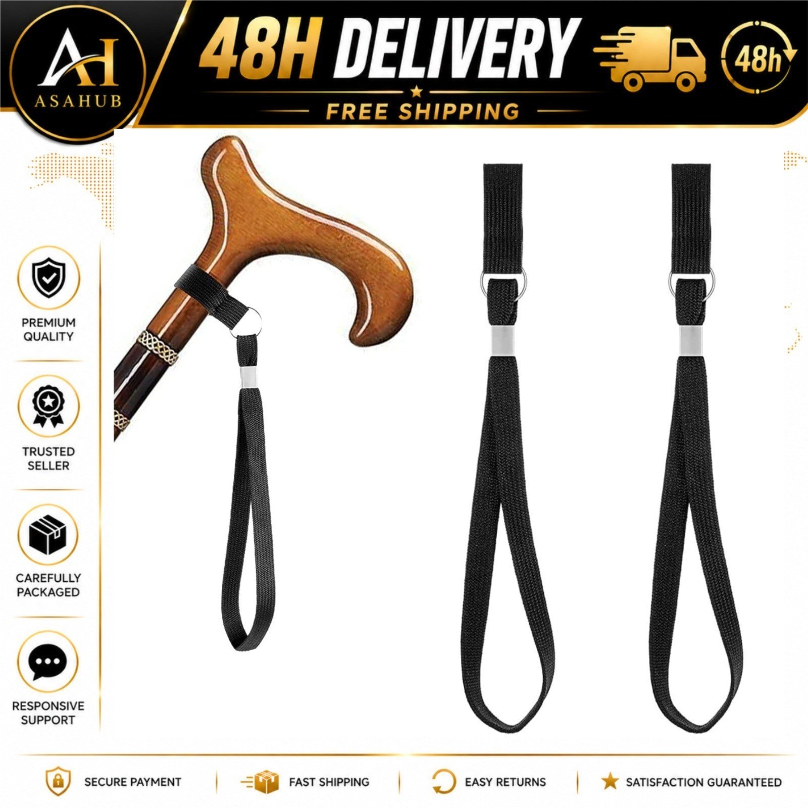 DreamAug Adjustable Walking Cane Wrist Straps 2-Pack Universal Mobility Aid