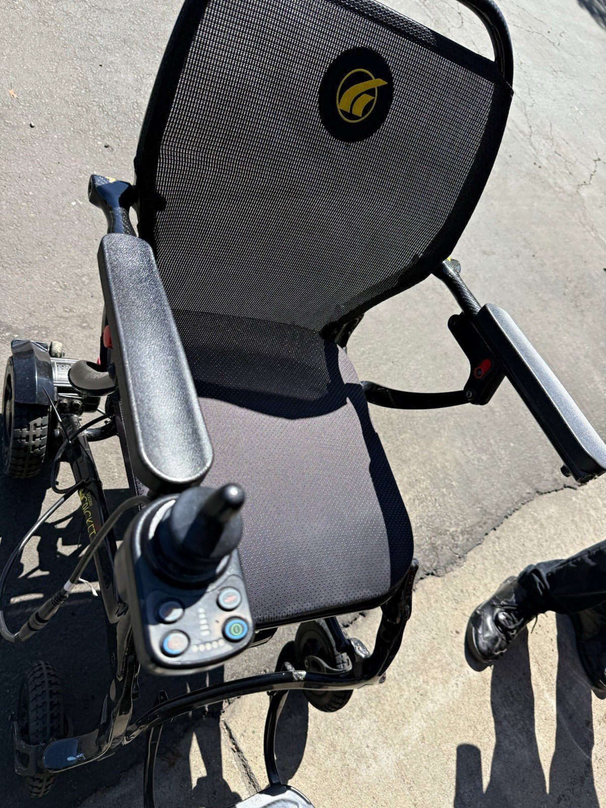 Golden Technologies Cricket Foldable Power Wheelchair Joystick Footrests Black