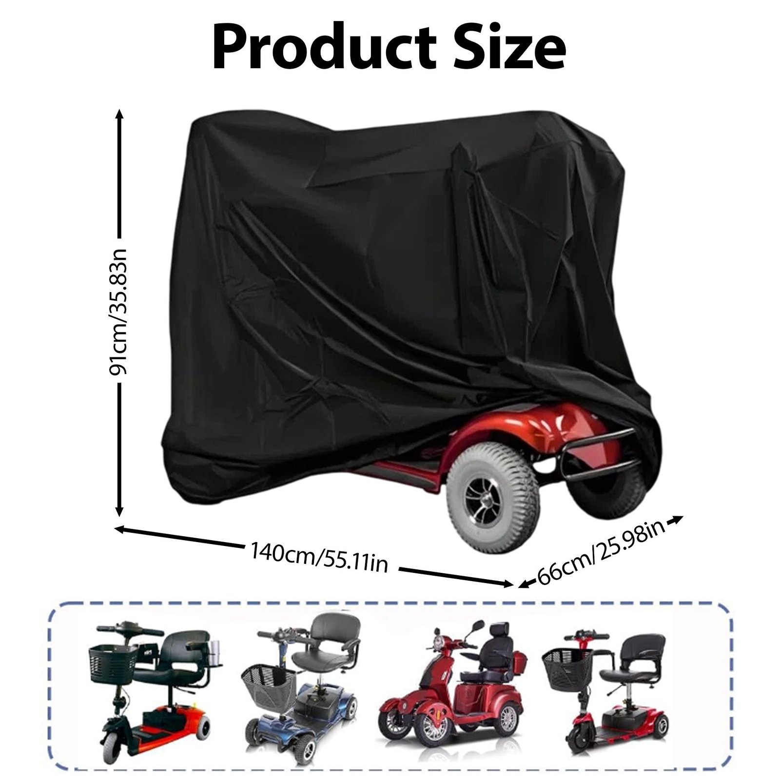 Heavy Duty Mobility Storage Scooter Waterproof Cover Lightweight Rain Protector