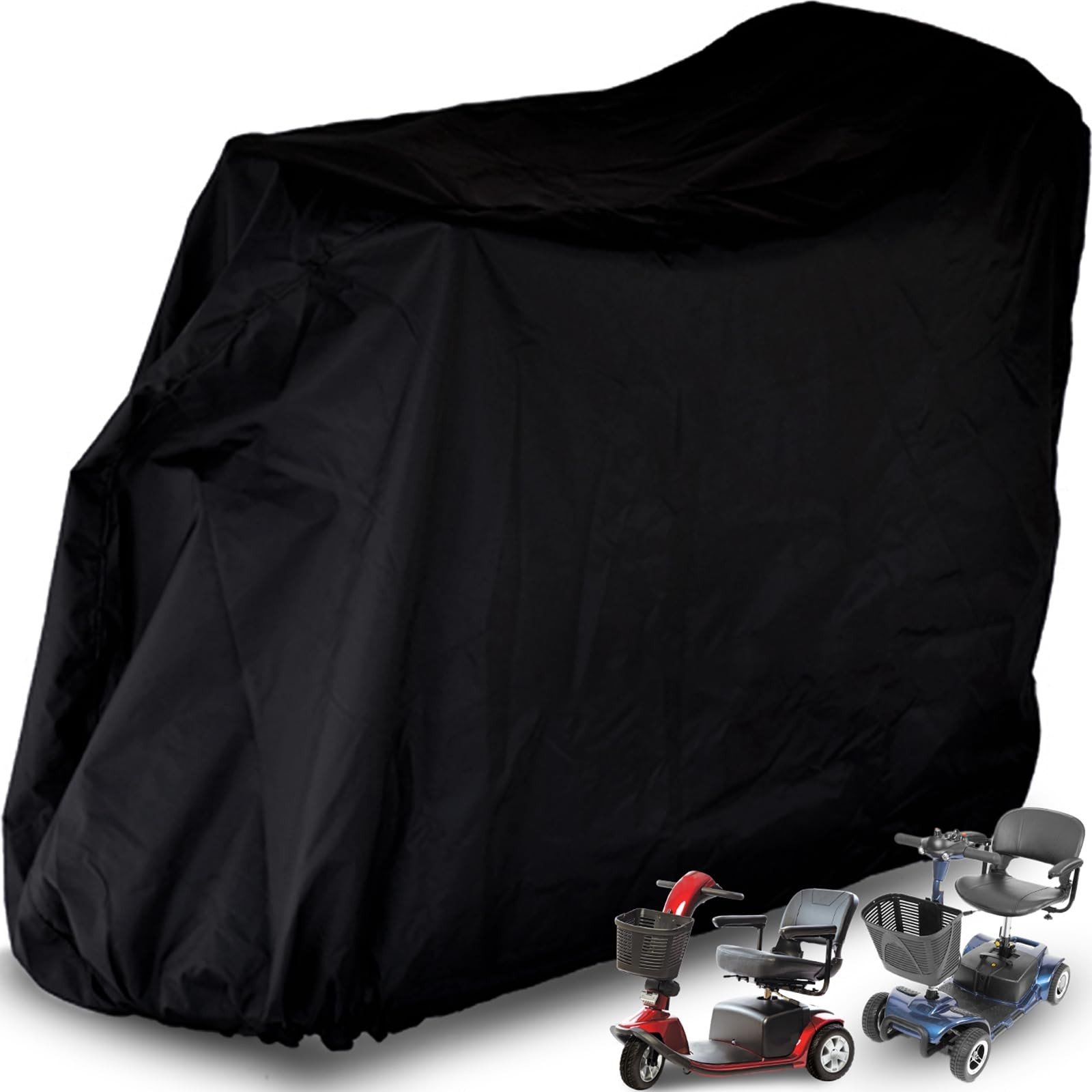 Mobility Scooter Storage Cover 300d Oxford Fabric 2 Buckles Heavy Duty (black)