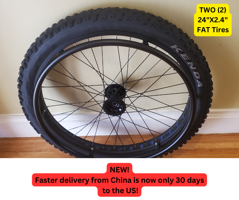 Pair of 24"x2.4 (507) FAT Off-Road Wheelchair Wheels with Axles (NEW)