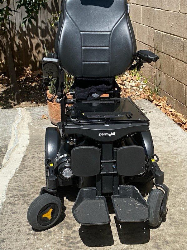 Permobil Power Wheelchair w/ Adjustable Footrests, 4-Wheel, Black