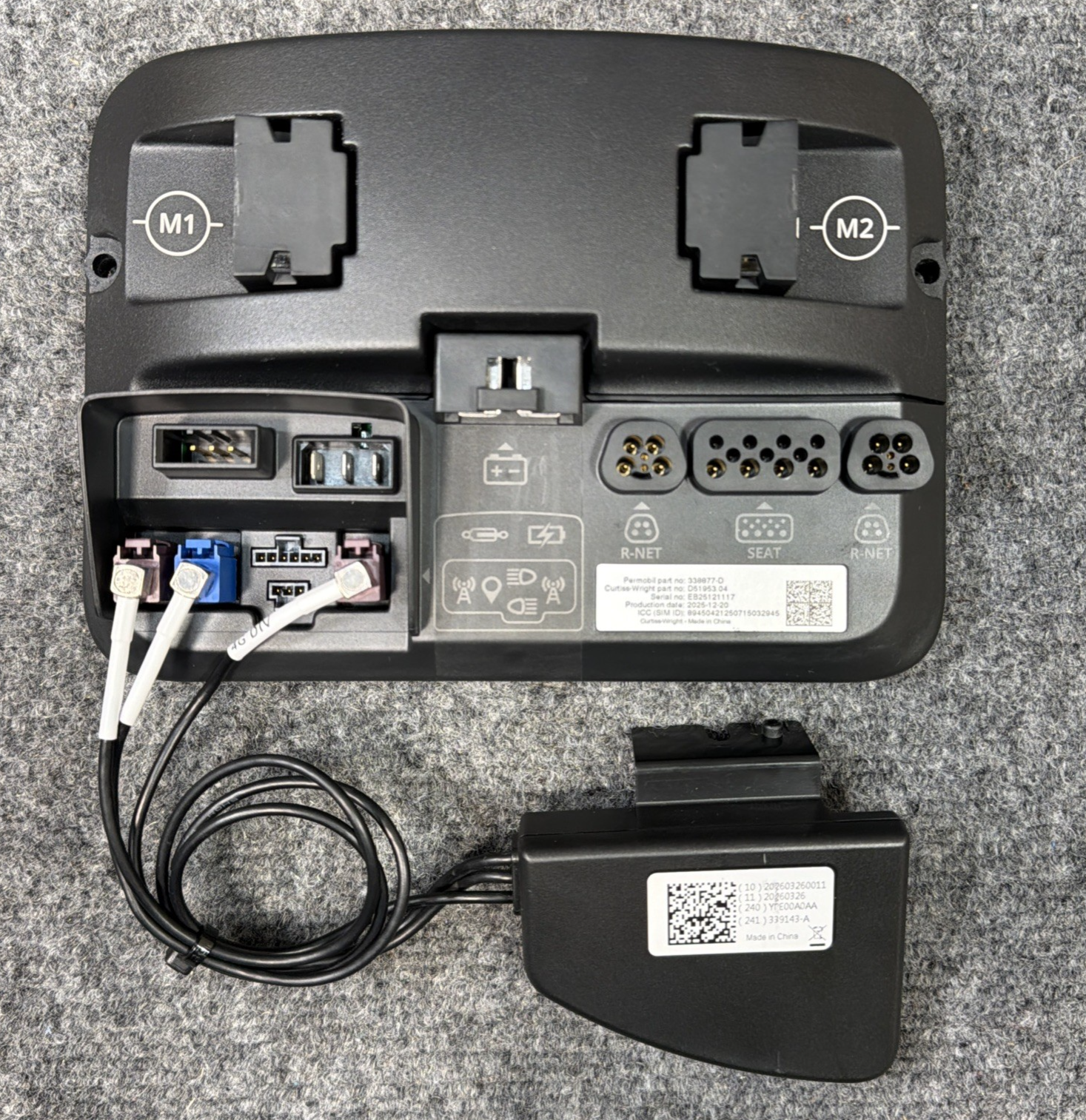 Permobil R-Net Control Unit D51953.01 Curtiss-Wright 338877 Wheelchair + Antenna