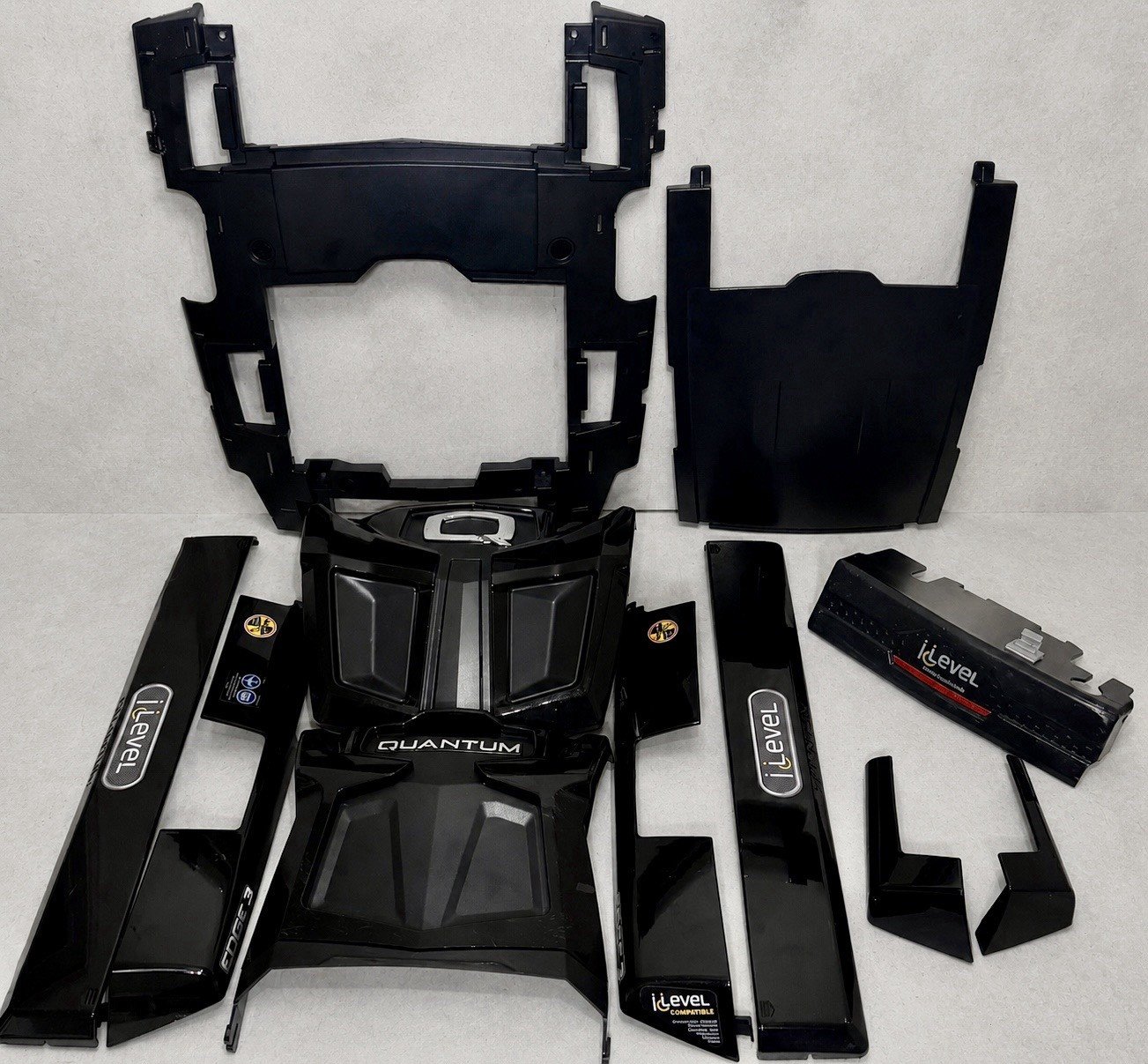 Quantum Q6 Edge 3 Power Wheelchair 11pc Shroud Body Kit Black iLevel