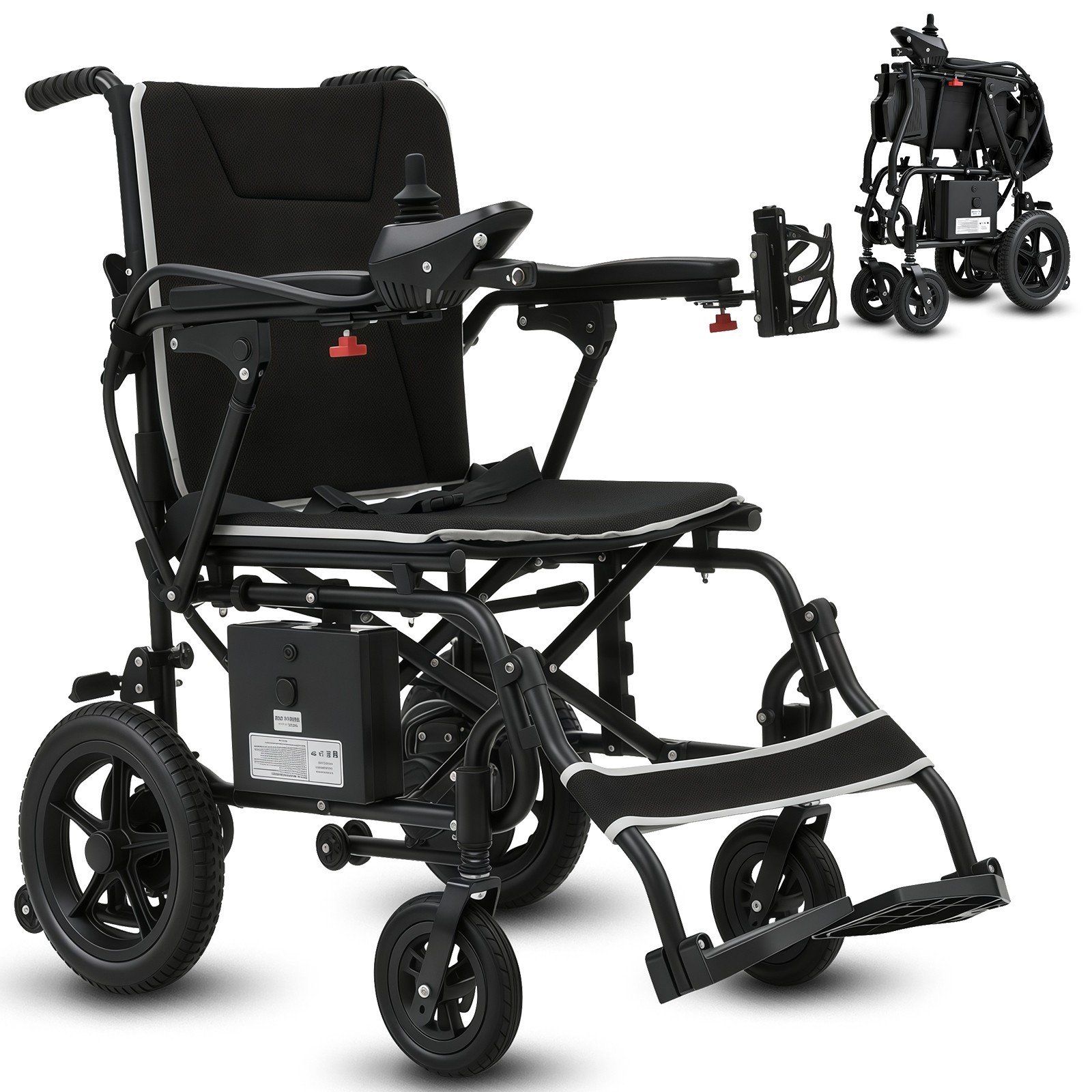 ROBTWOK Folding Lightweight Portable Power Wheelchair 265lbsCapacity for Travel